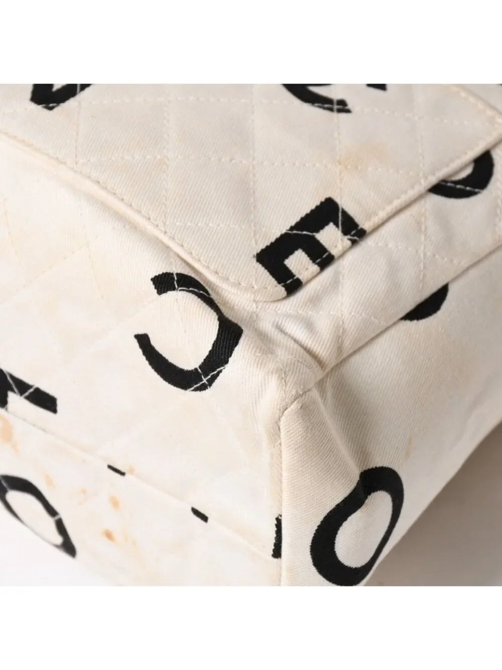 Chanel Mini Bag CC Logo Beige White Black Gold